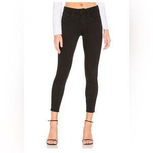 L’AGENCE Margot High Rise Skinny Jean in Noir Size 27 Revolve Price $245